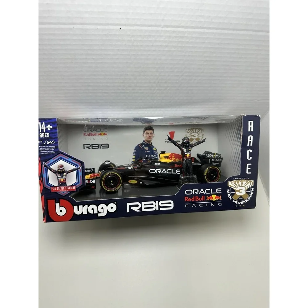 Bburago - 18-60061 - Oracle Red Bull RB19 & Verstappen #1 Figure- Scale 1:24